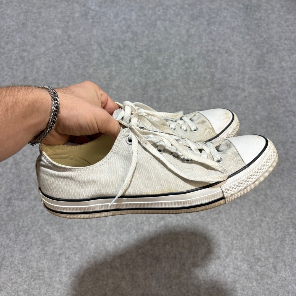 Converse Chuck Taylor All Star Low Top Off White Canvas Sneakers Mens 10.5